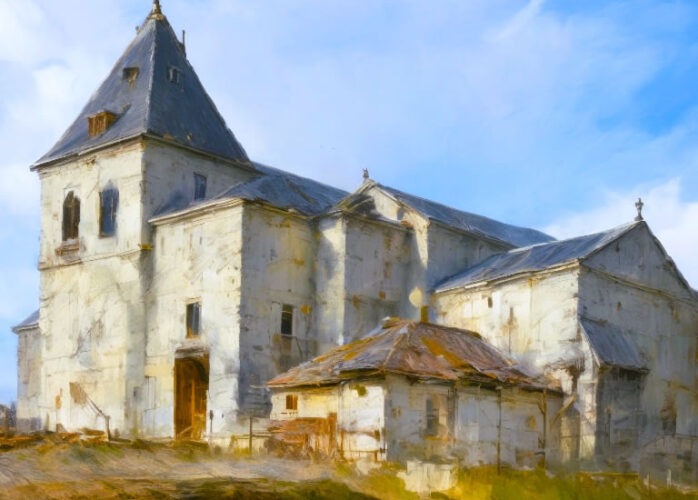 Sauvagnas - Chateau de la commanderie de l'Ordre des Templiers - 1275 - Vue d'artiste