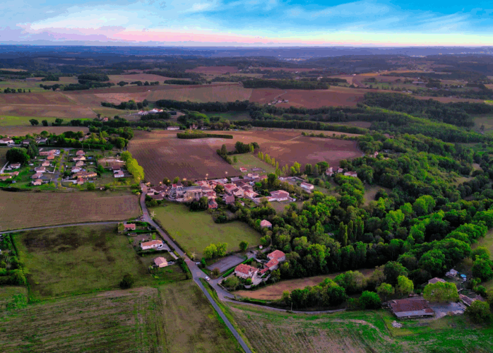 Sauvagnas - Vue de Haut - Un soir