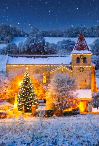 Sauvagnas - Le village - Illustration Ambiance de Noel